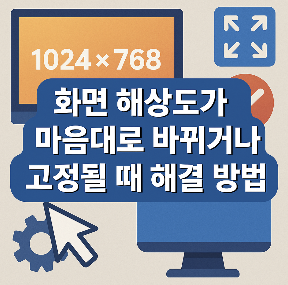 화면 해상도가 마음대로 바뀌거나 고정될 때 해결 방법