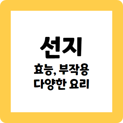 선지의 효능과 부작용