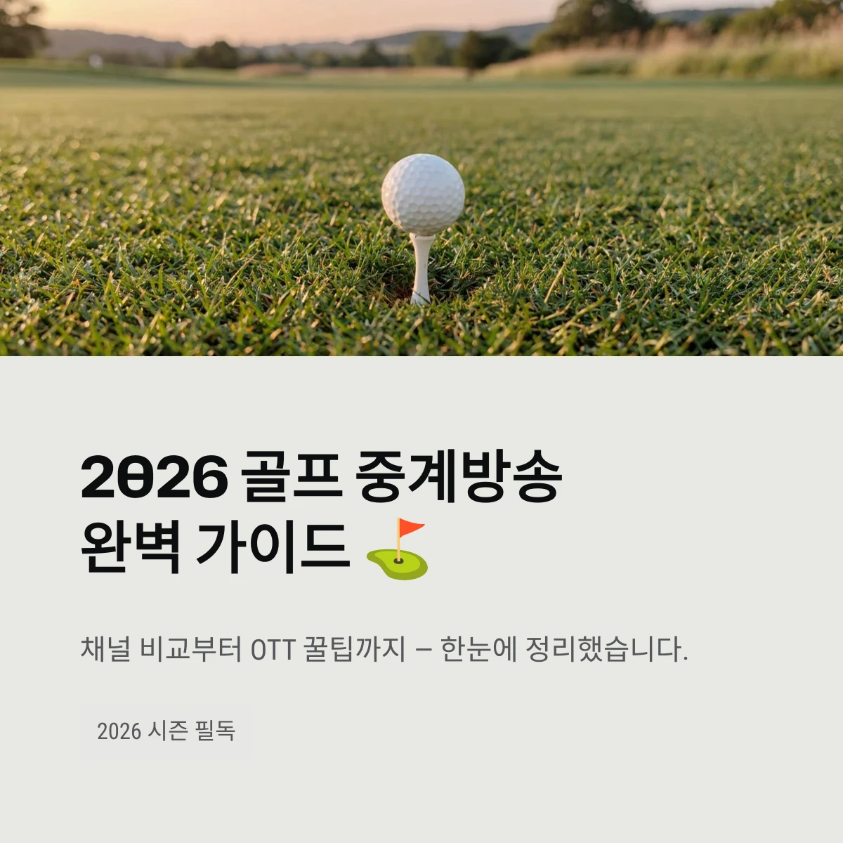 2026 골프 중계방송완벽 가이드