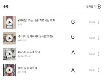 a코드 찬양 콘티 찬양곡 빠른 찬양 느린 찬양_24