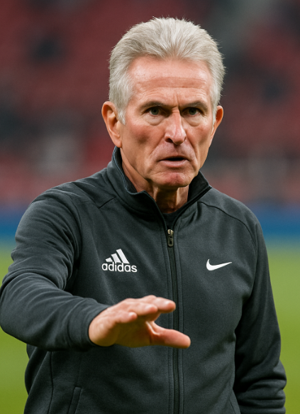 진지한 표정으로 작전지시중인 하인케스감독