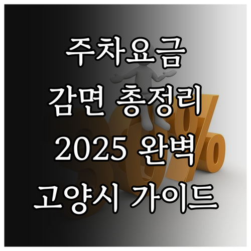 2025 고양시 주차요금 감면 총정리..
