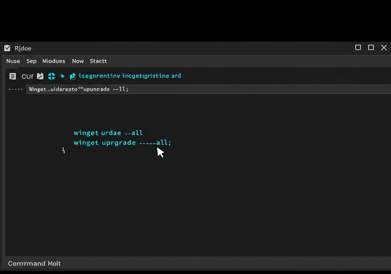 윈도우에서 winget 명령어를 사용해 모든 앱을 자동 업데이트하는 명령 프롬프트 화면