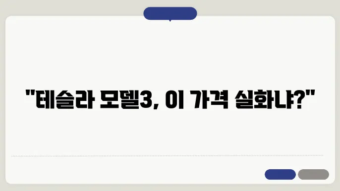 테슬라 모델3 실구매가