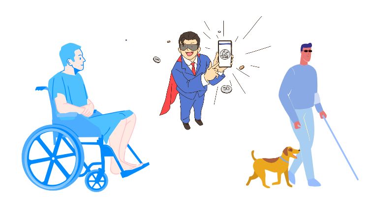 장애인을 지원한다는 의미의 그림