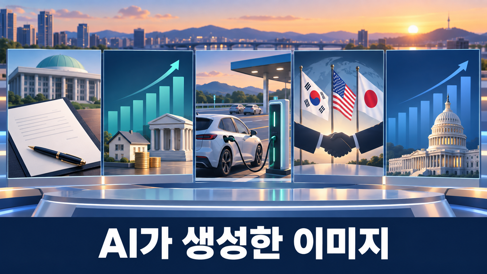 2026년 9월 22일 아침 주요 뉴스를 상징하는 AI 생성 개념 일러스트