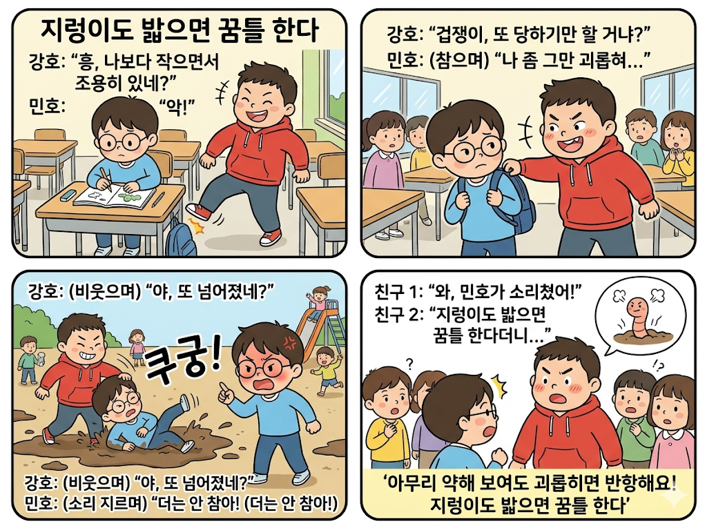 지렁이도 밟으면 꿈틀 한다.
