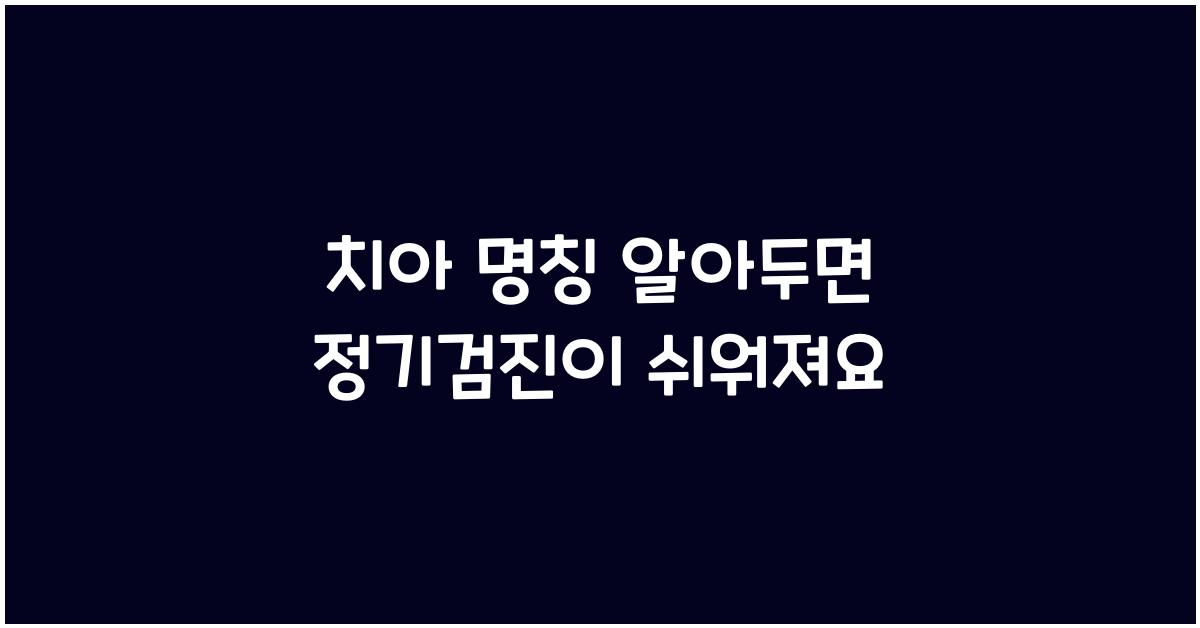치아 명칭