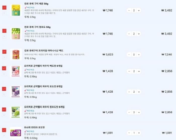 이로이로도쿄구매내역