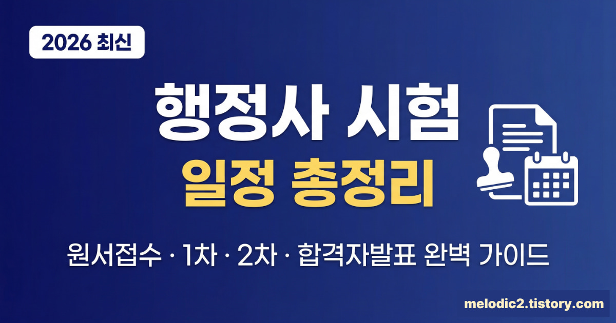 2026 행정사 시험 일정 원서접수 1차 2차 합격자 발표 총정리