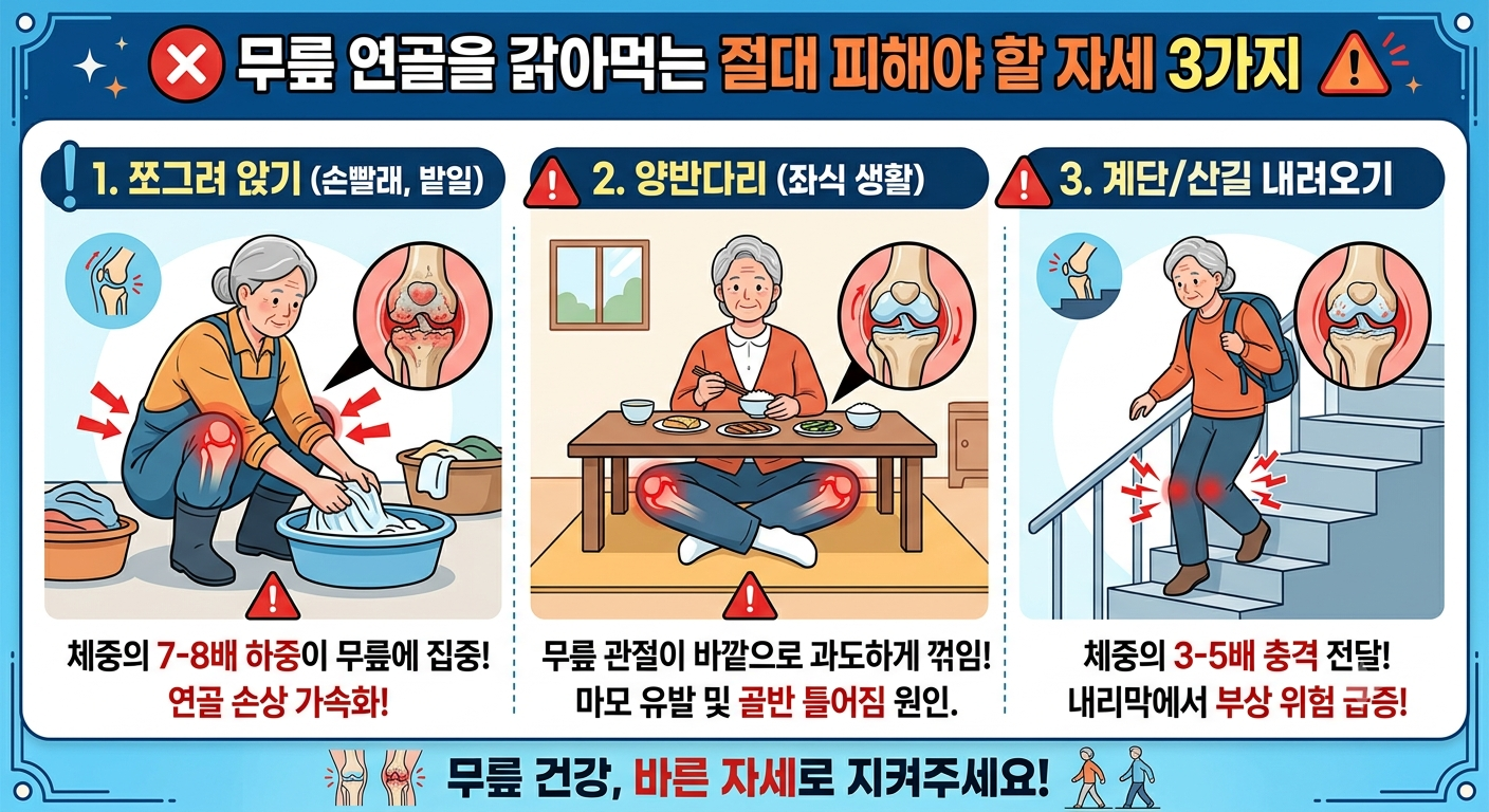 절대 피해야 될 자세