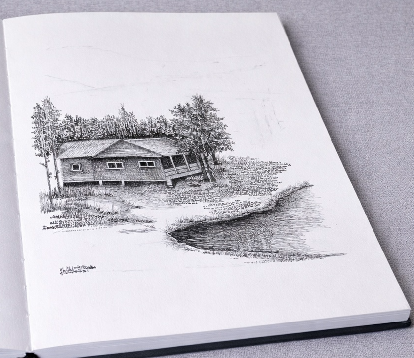 생략의 기법을 적용하며 그린 그림 예시