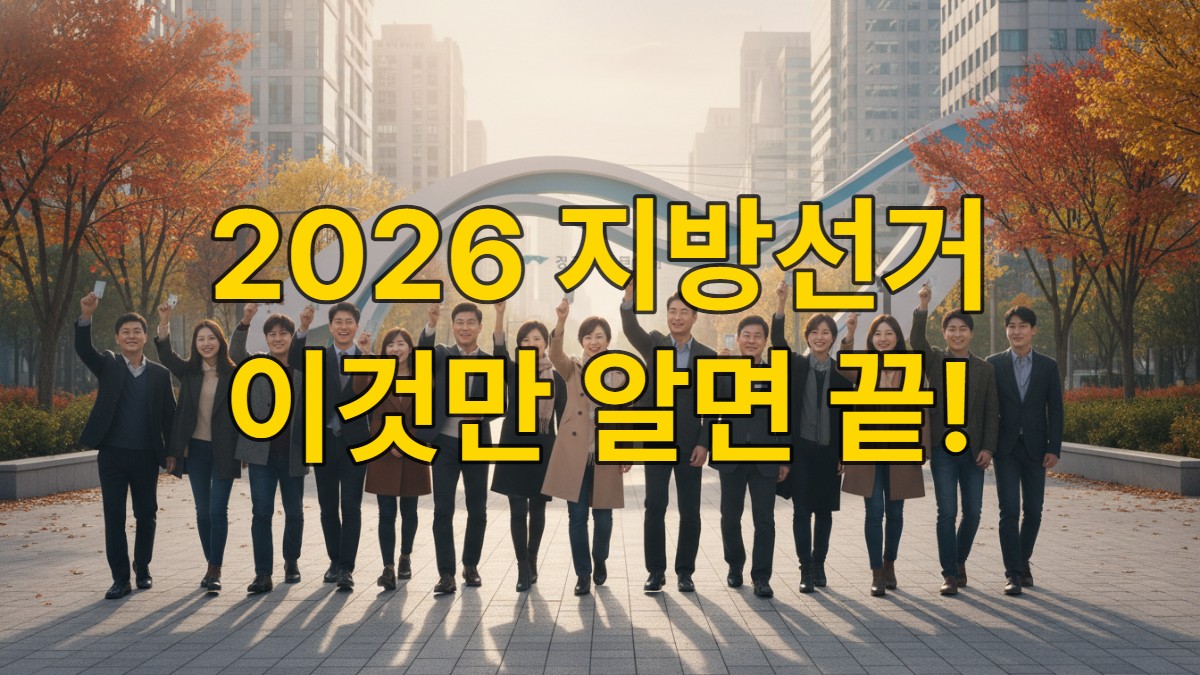 2026년 지방선거를 앞두고 투표소로 향하는 다양한 연령대의 한국 시민들. 희망찬 모습으로 신분증을 들고 있는 모습.