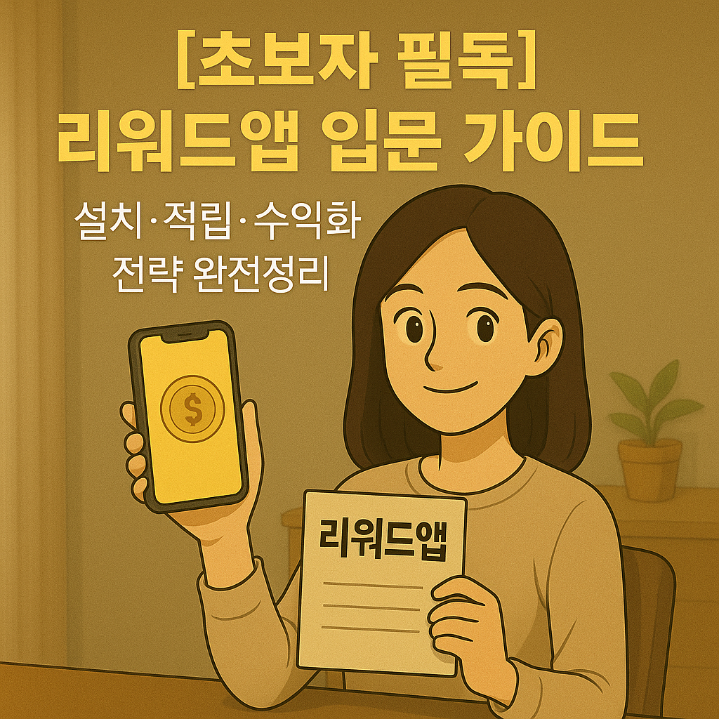 [초보자 필독] 리워드앱 입문 가이드 ｜ 설치·적립·수익화 전략 완전정리