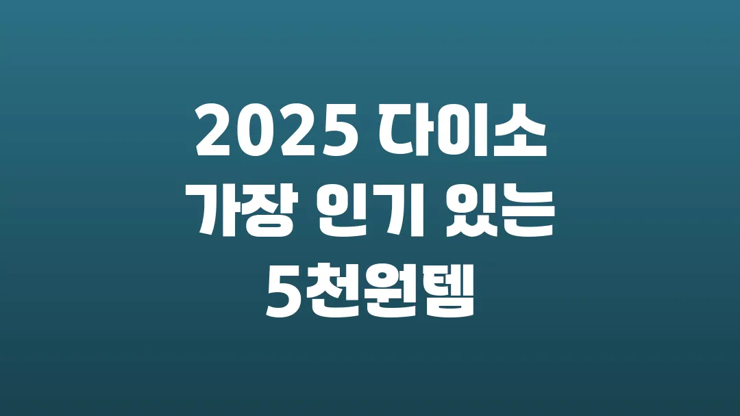 2025 다이소에서 가장 인기 있는 5천원템