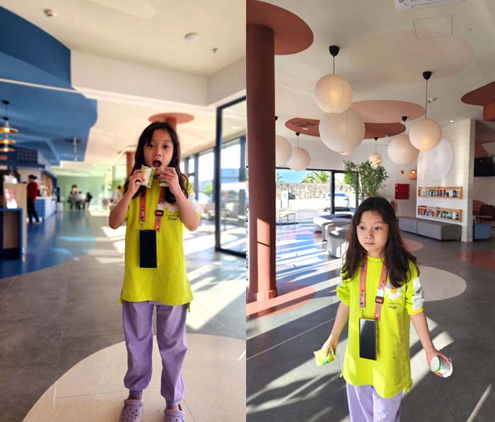 B&B호텔 포르투 엑스포 공항 로비에 조식공간이 함께 있습니다