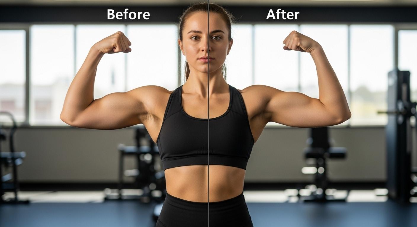 팔뚝살 빼는 운동 전후