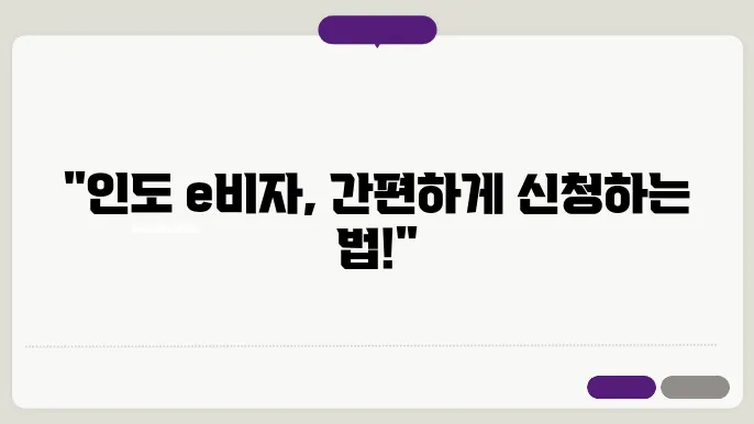 인도 e 비자 신청 방법