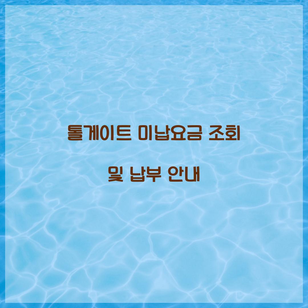톨게이트 미납