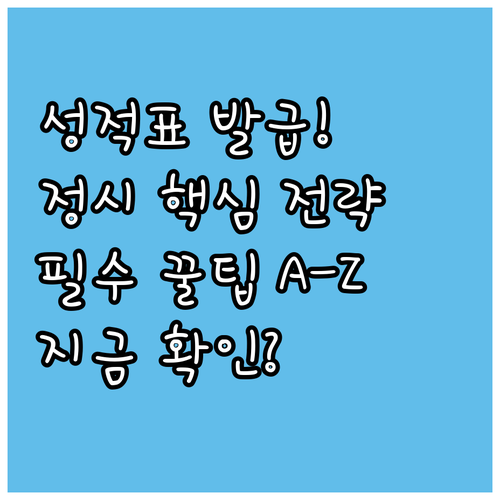 수능 성적 통지표 발급부터 정시 전략..