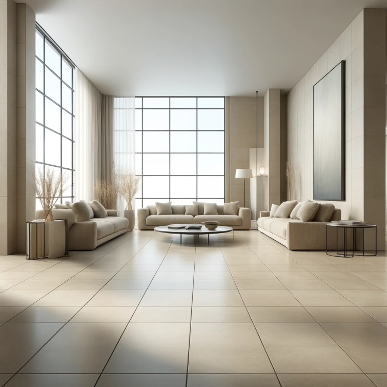 시공 편의성 : 1200각 대형타일