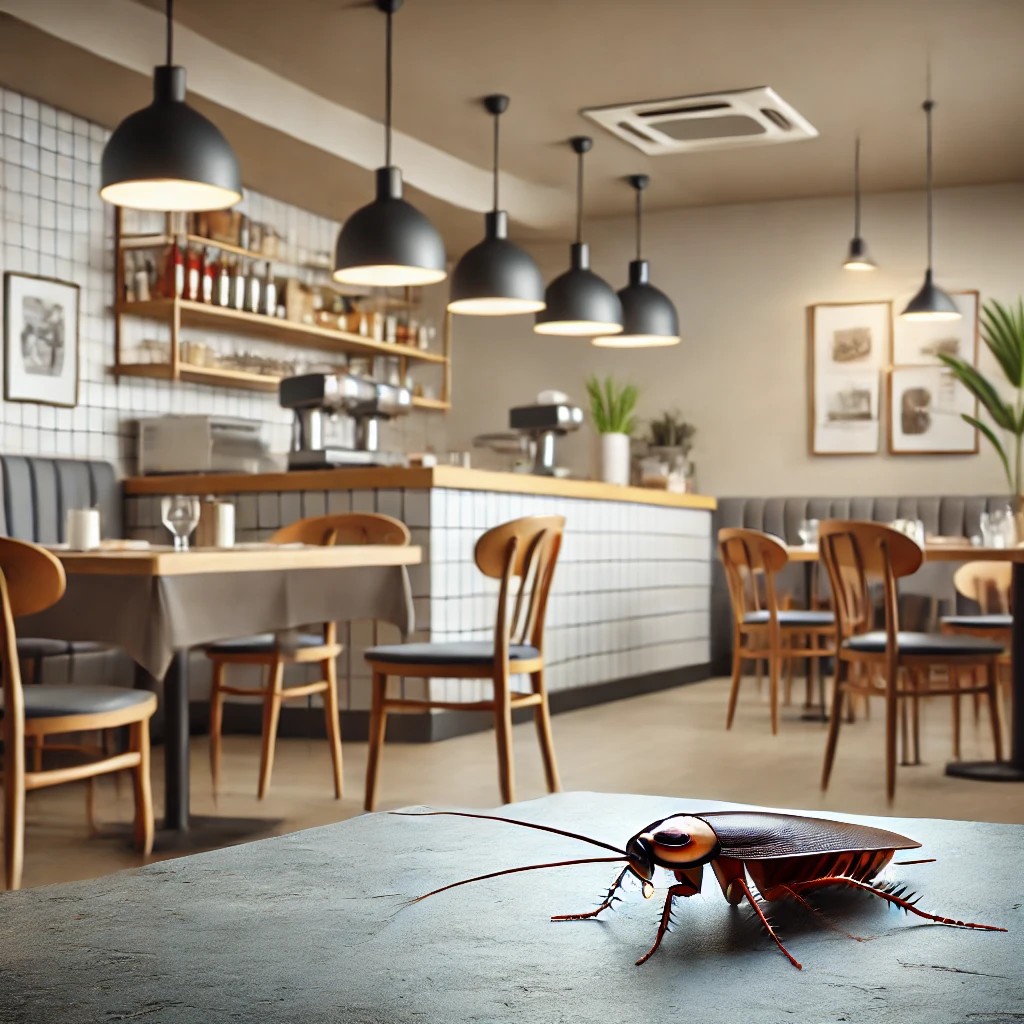 카페에 바퀴벌레가 발생한 사진
