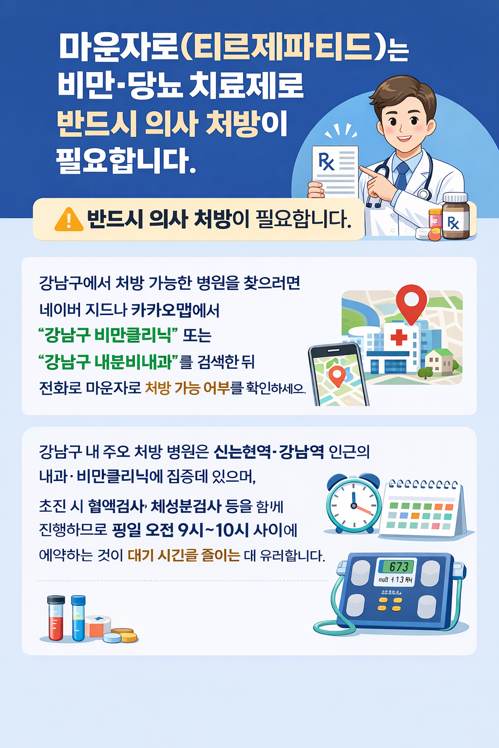 강남구에서 마운자로 처방 병원을 찾기우해 네어버 지도나 카카오맵을 활용하는 방법도 있다.