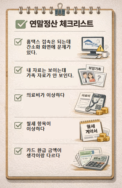 연말정산 체크리스트