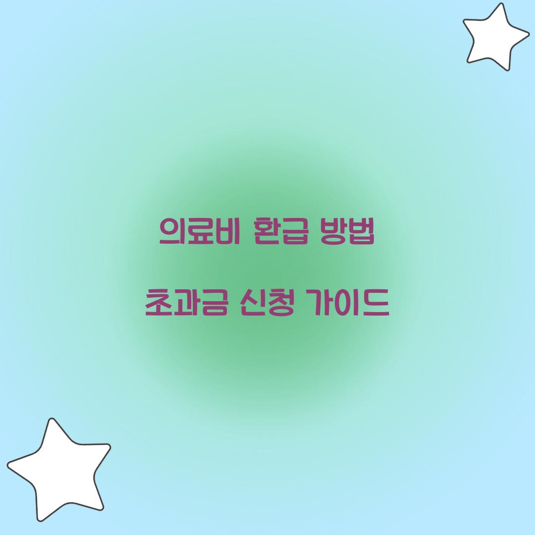 의료비 환급 방법