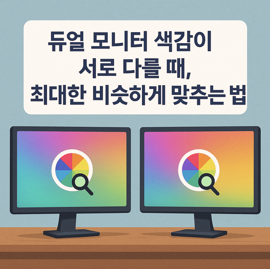 듀얼 모니터 색감이 서로 다를 때, 최대한 비슷하게 맞추는 법