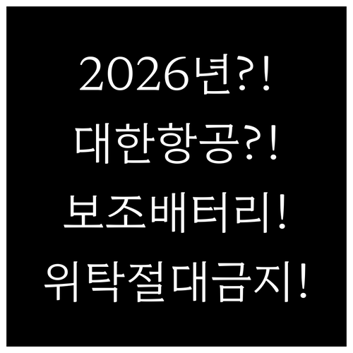 2026년 대한항공 보조배터리 규정,..
