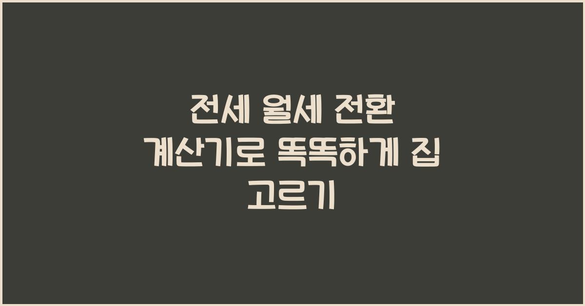 전세 월세 전환 계산기