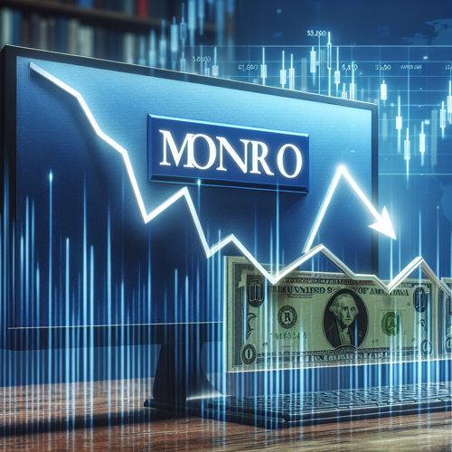 alt="몬로(Monro) 2023 주가 전망: 매출 감소에도 성장 가능성을 시사하는 주가 차트와 상승 화살표 그래픽"