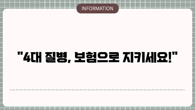 묀배당 건강명의 4대 질병진단 보험 - 복백 내용 및 가입 요건