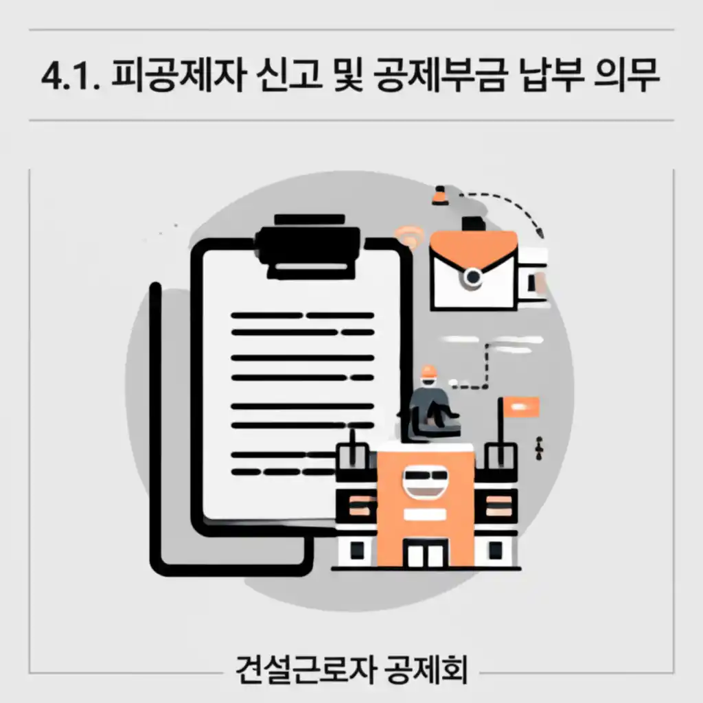 건설근로자 공제회: 4.1 피공제자 신고 및 공제부금 납부 의무 이행 절차