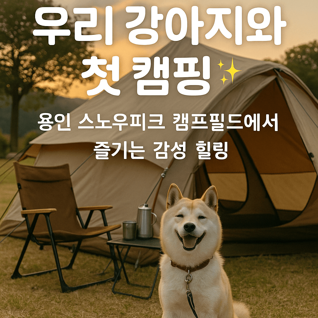 반려견과 함께 불멍 즐기는 스노우피크 에버랜드 캠핑존