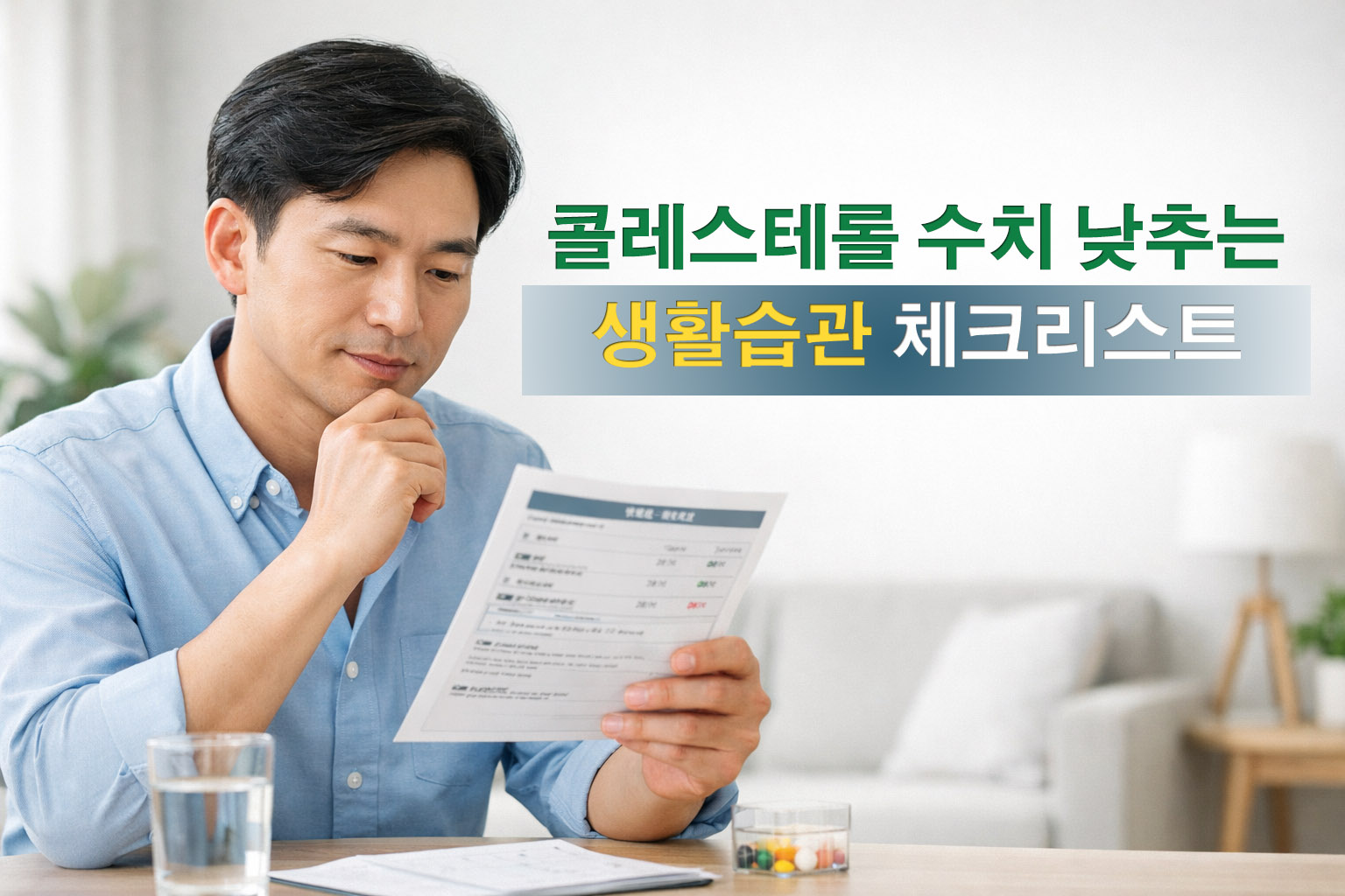 콜레스테롤 수치 낮추는 생활습관 체크리스트