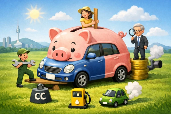 자동차 세금 비교 개념 그림