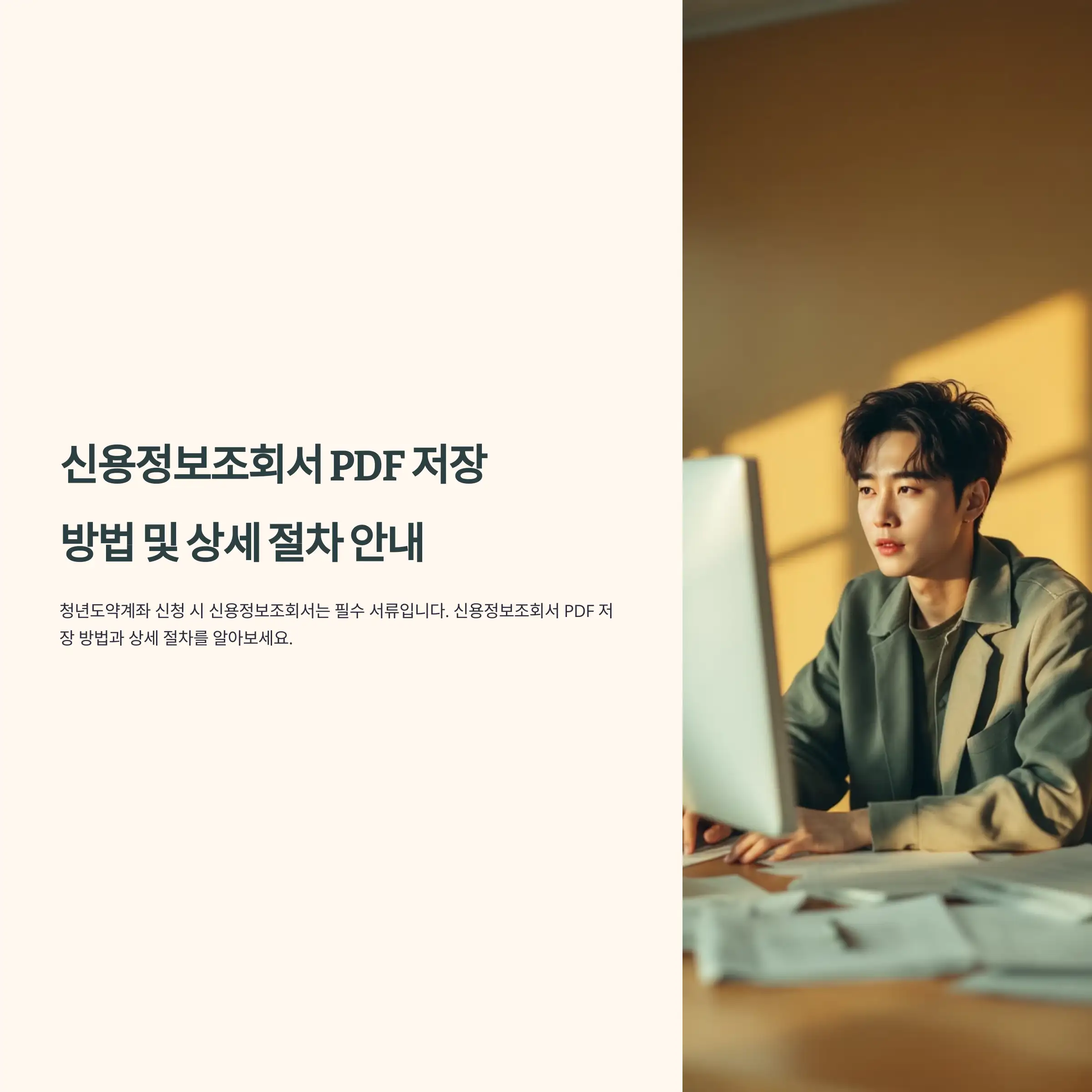 신용정보조회서 PDF 저장 방법 및 상세 절차 안내