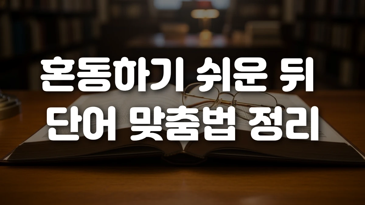 혼동하기 쉬운 뒤 단어 맞춤법 정리