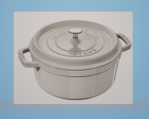 아이보리색 프랑스산 무쇠주물냄비