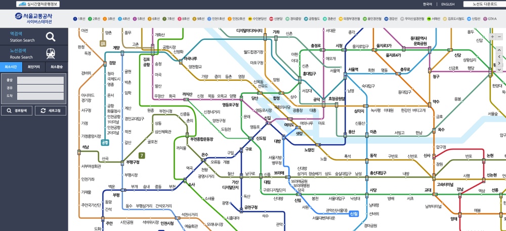 서울 지하철 1호선 노선도 크게보기