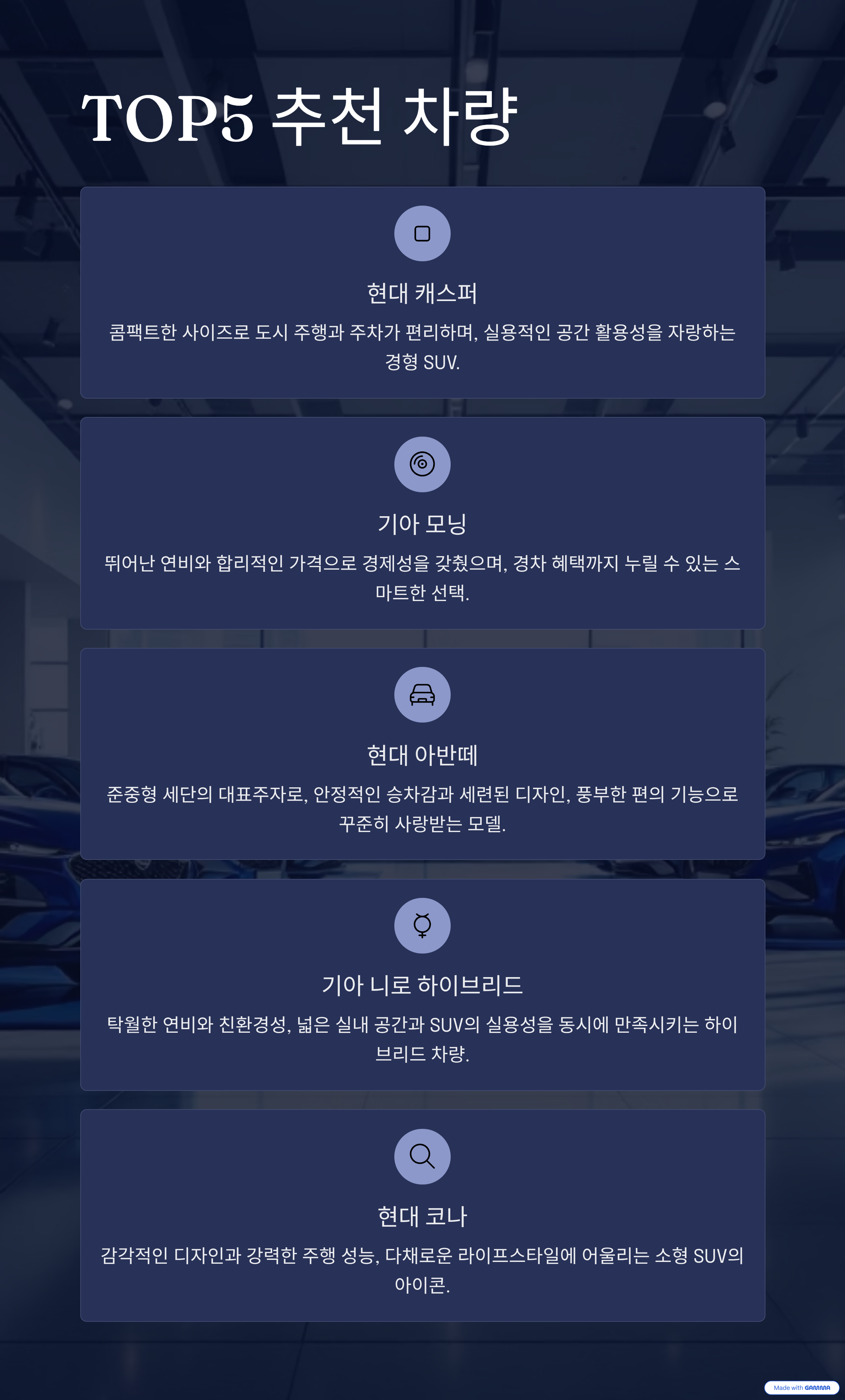 여성 운전자 추천 국산차