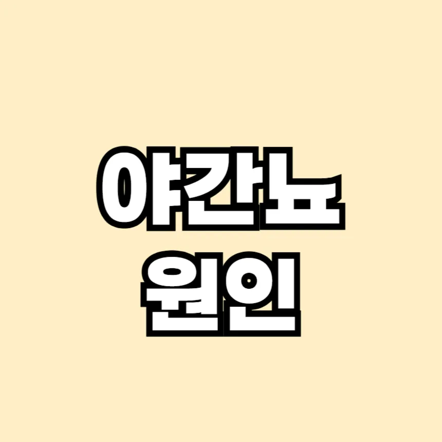 야간뇨 원인