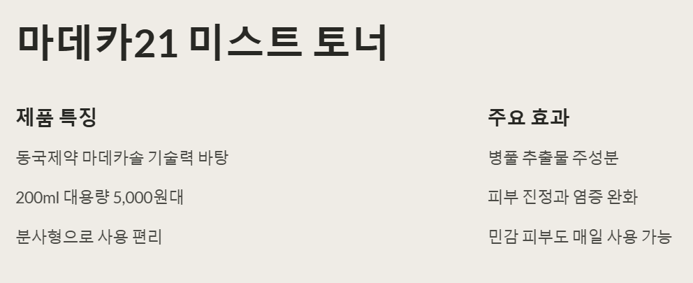 마데카21 미스트 토너