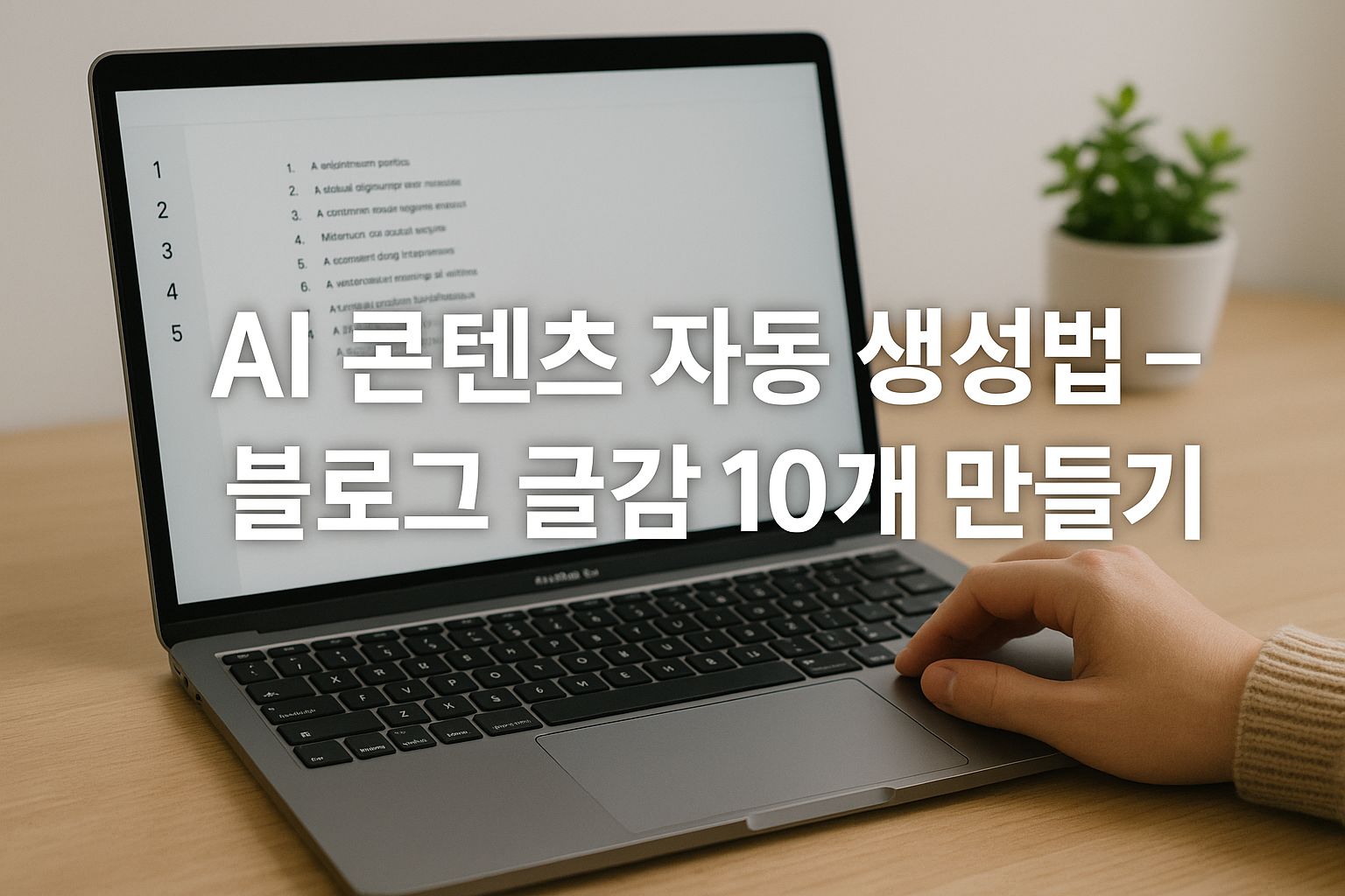AI 콘텐츠 자동 생성법 &ndash; 블로그 글감 10개 만들기 관련 이미지