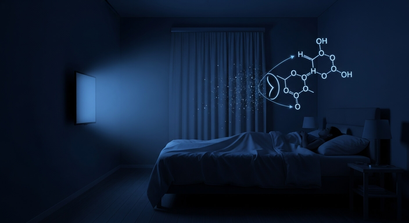 TV를 켜고자는 침실모습