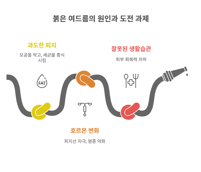 붉은 여드름이 생기는 원인