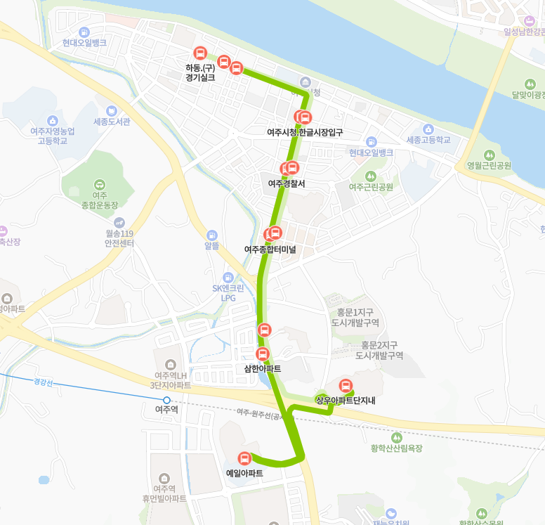 여주-916번-버스-노선-지도