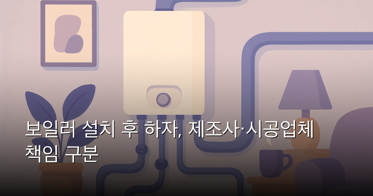 보일러 설치 후 하자, 제조사·시공업체 책임 구분